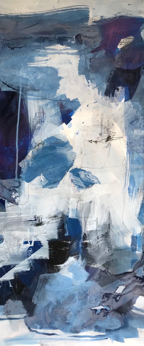 Large Paper work - Blue Series 1 by Angela  Dierks