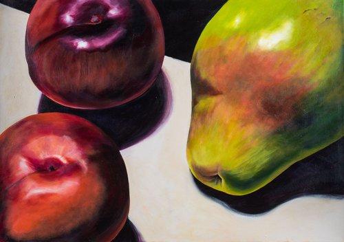 Pear and Plums by Vanessa Snyder