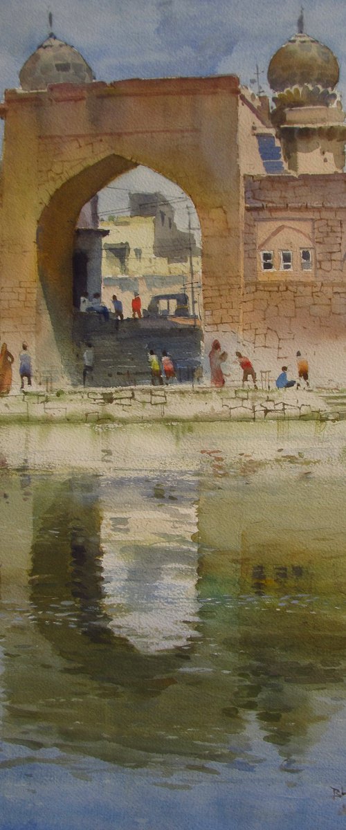 Reflection, Taj Bawadi by Bhargavkumar Kulkarni