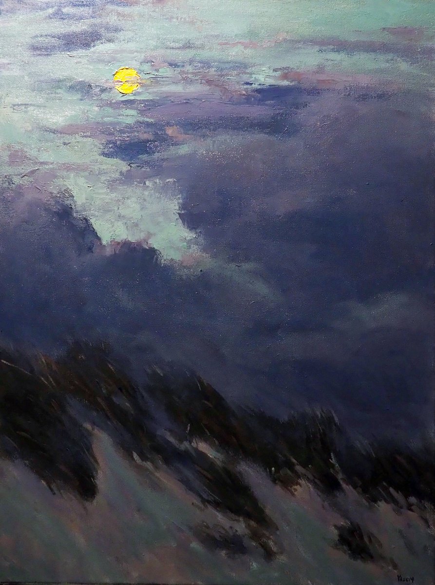 Impressionistic Landscape Oil Painting By Yuanyuan Liu, 24 X 31", Sand Dune In The Evening Light, Original Artwork