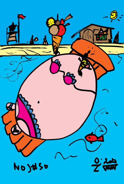 FAT#30 Fat woman at the beach with ice cream by Mattia Paoli