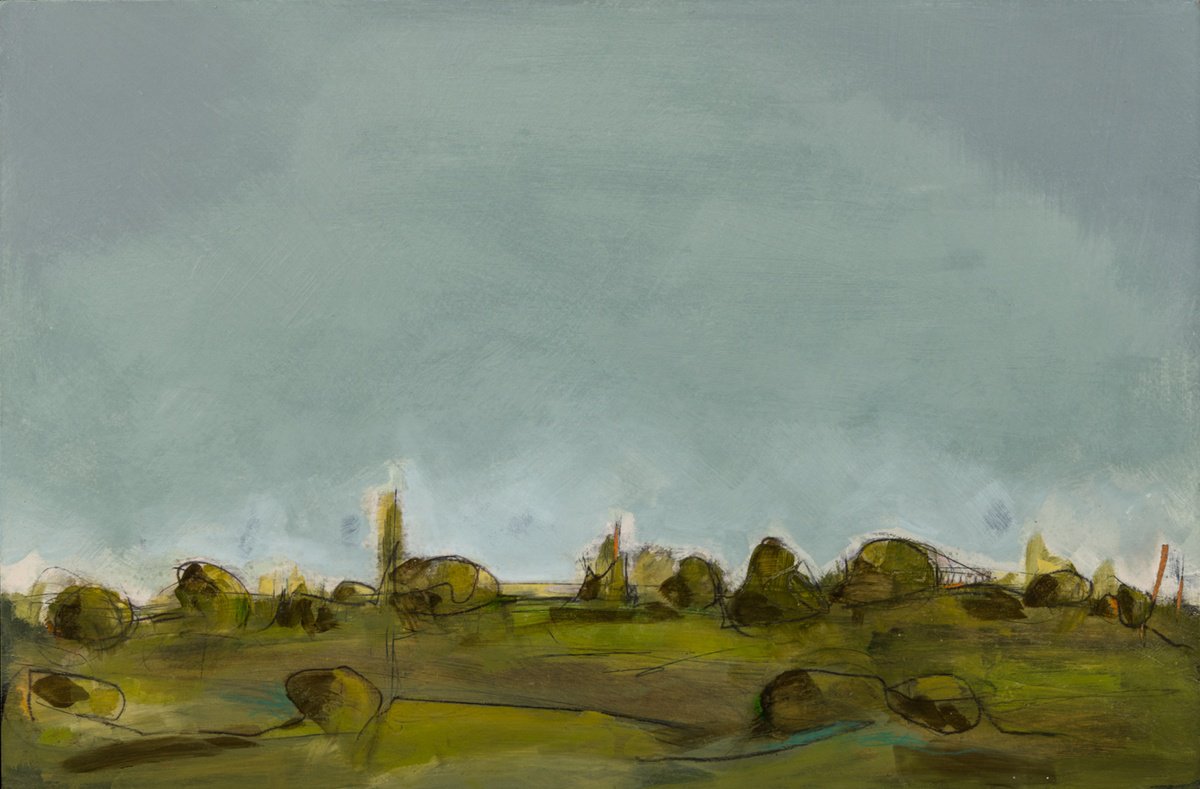 Abstract Landscape Painting By Chloe Yandell, 21 X 31, In Time, Original Artwork