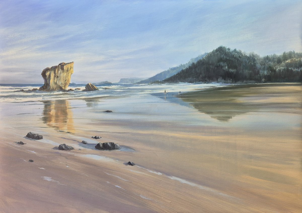 Aguilar Beach By Rafael Carrascal, 30 X 21, Artwork For Sale On Artfinder