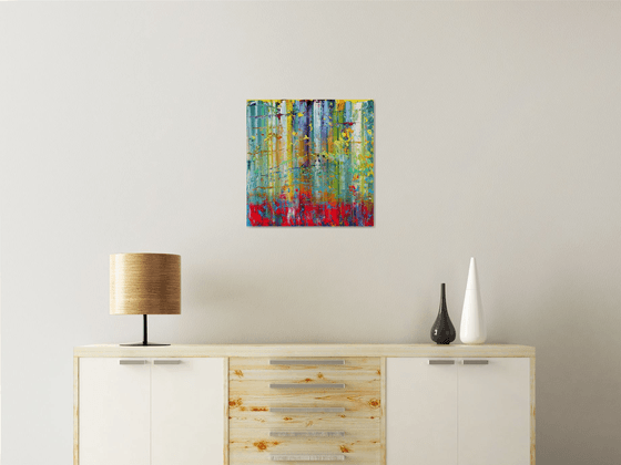 50x50 cm | 19,5x19,5″ Abstract Landscape Painting Original oil painting Canvas art