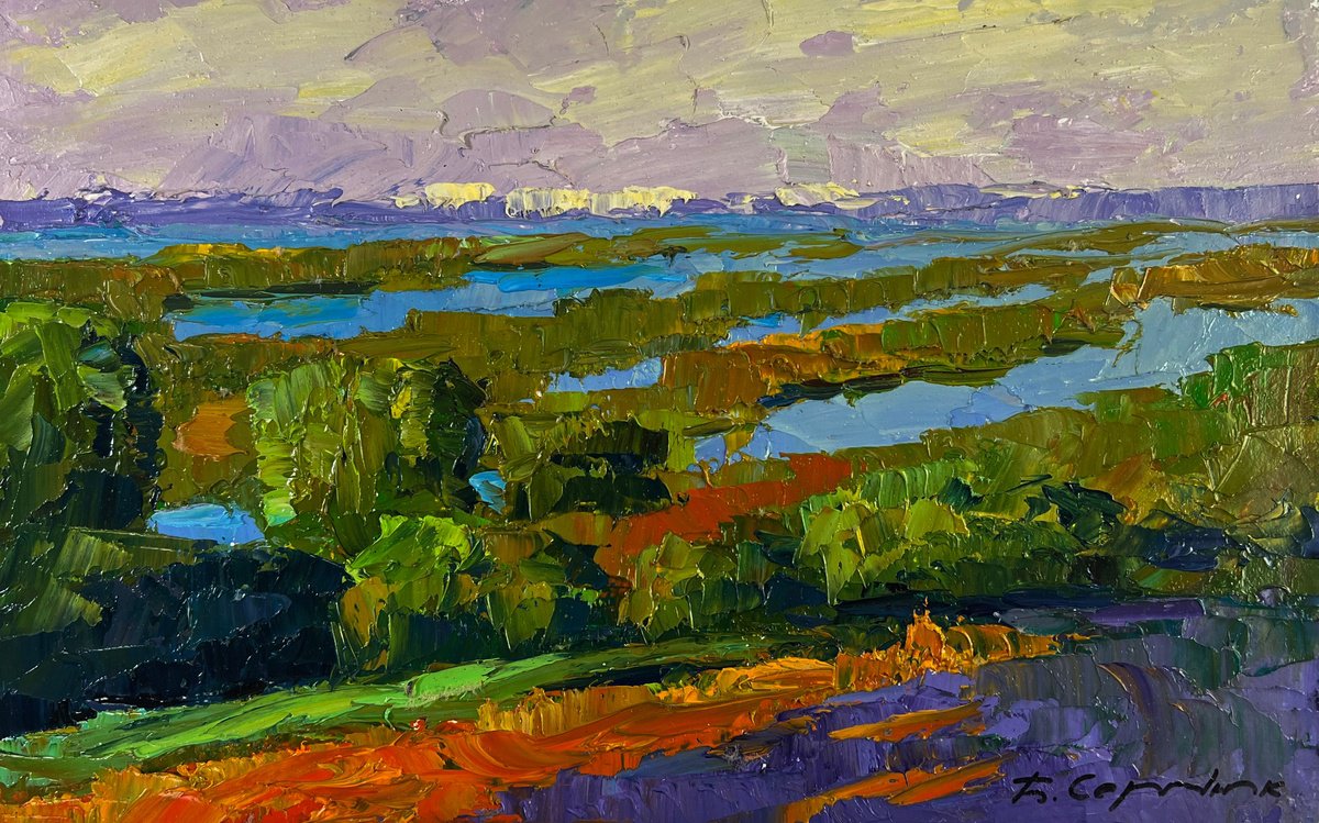 Fishing On The Lakes By Boris Serdyuk, 12 X 7, Artwork For Sale On Artfinder