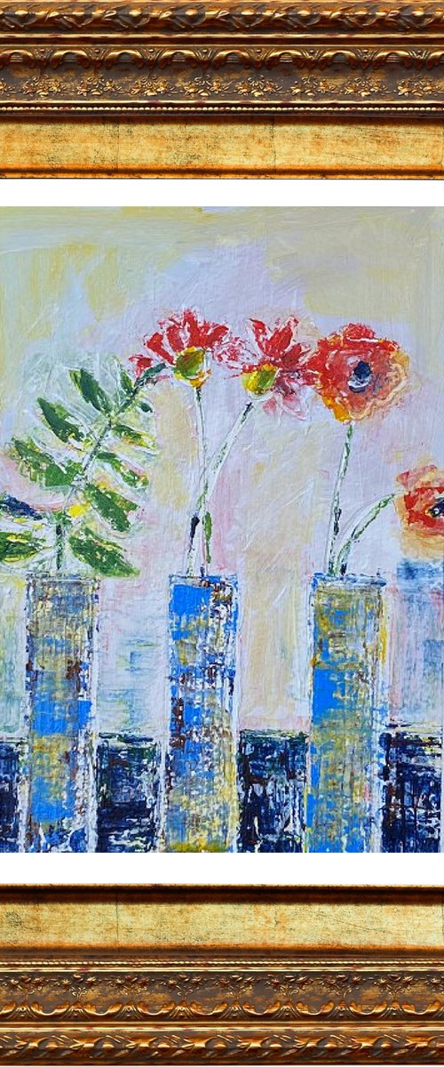 Three Blue Vases by Jan Rippingham