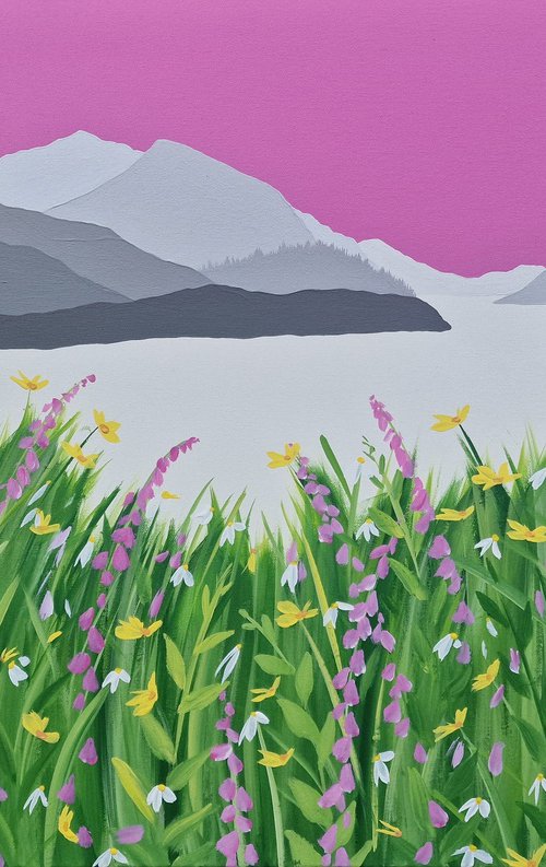 Helvellyn across Thirlmere, The Lake District by Sam Martin