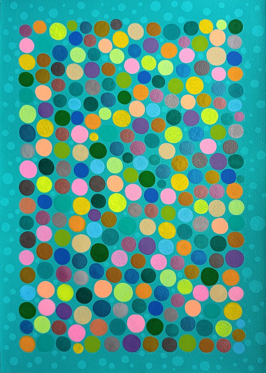 Geometric Abstract Acrylic Painting By Veronika Demenko, 11 X 17", Organic Geometry N.43, Original Artwork