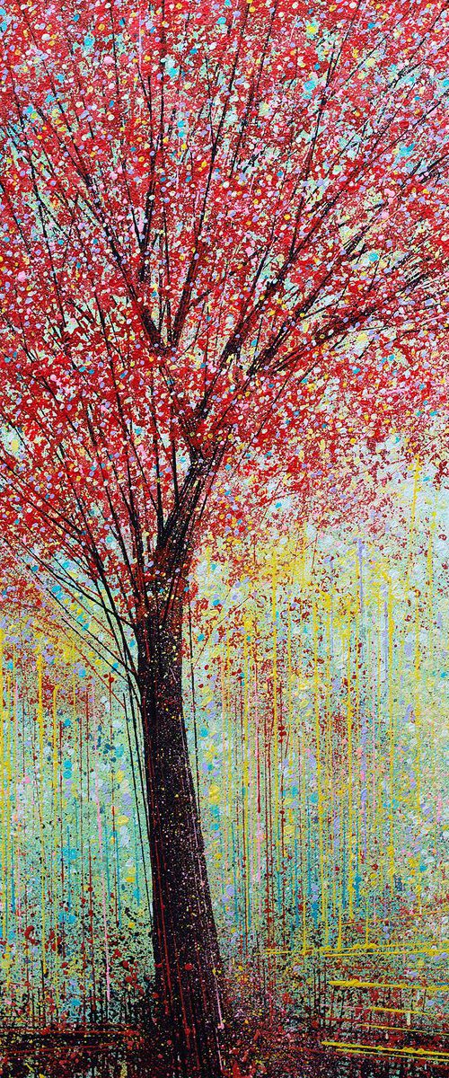 Red Tree In Spring Light by Marc Todd