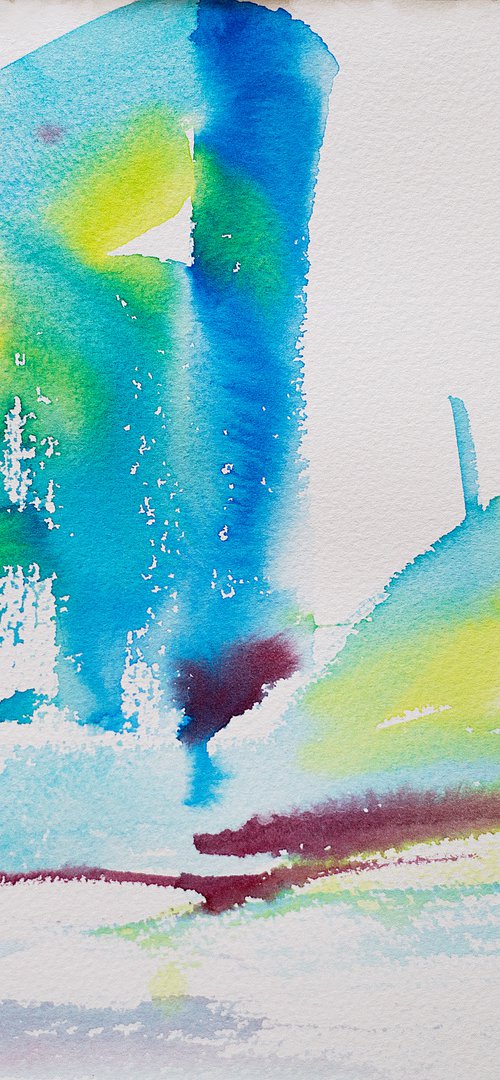 Abstraction ·№3. Small abstract color organic watercolor vibrant intrerior decor by Sasha Romm