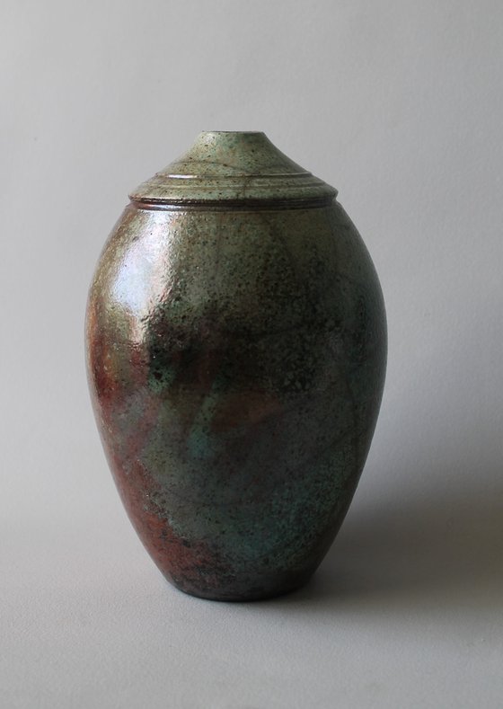 Closed Neck Raku Vessel.