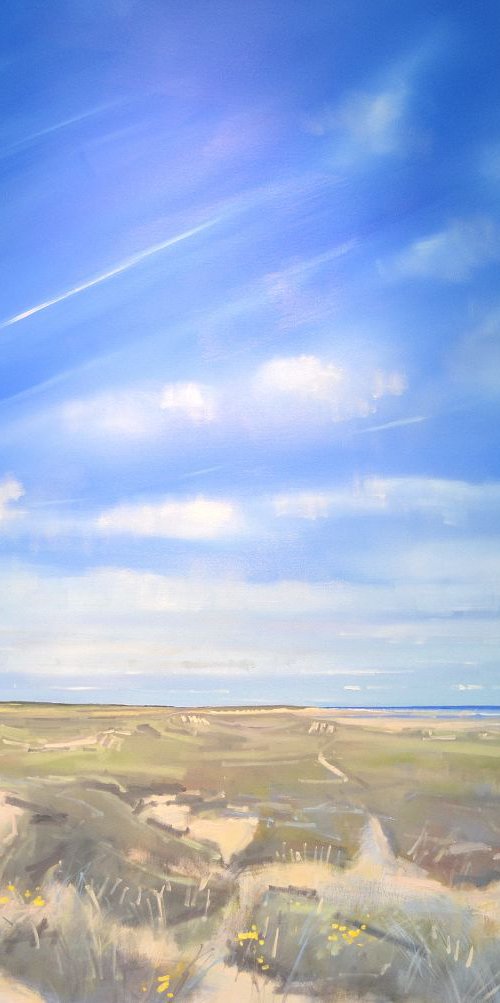 View past Gun Hill (west) towards Brancaster by Tom Cringle