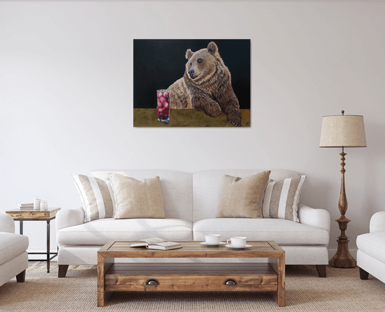 Bearly Getting By - Party Animals series Acrylic painting by Kris ...