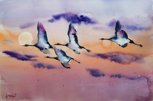 herons by Giorgio Gosti