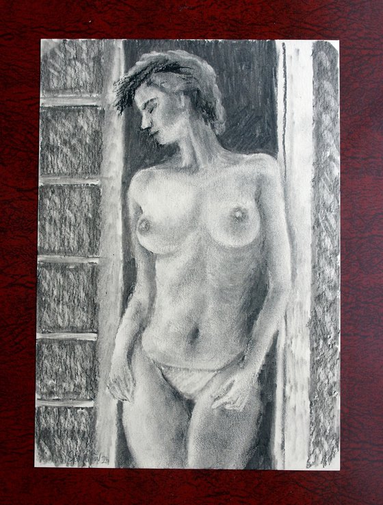 Female Figure 45 Charcoal Sketch