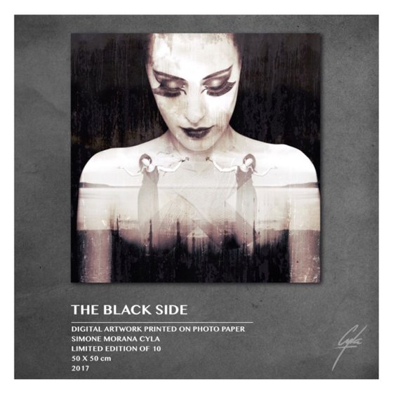 THE BLACK SIDE | 2017 | DIGITAL ARTWORK PRINTED ON PHOTOGRAPHIC PAPER | HIGH QUALITY | LIMITED EDITION OF 10 | SIMONE MORANA CYLA | 50 X 50 CM