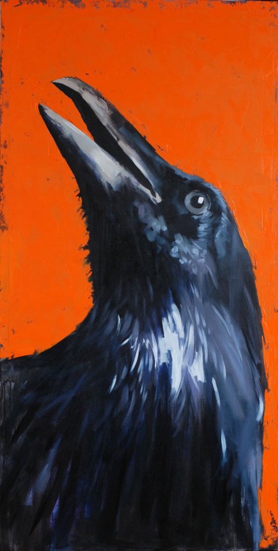 Portrait of a crow, trying to find God in himself.2