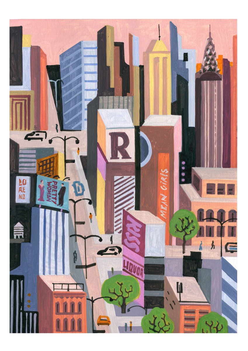 Urban And Pop Acrylic Painting , Newyork_Streetviews-Serie3-08 By Andre Baldet, 14 X 20, Artwork For Sale On Artfinder