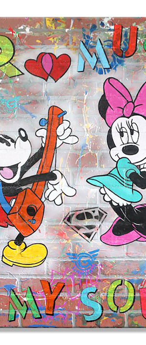 U R Music - Original on Brick Wall Panel by Gardani Art