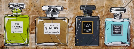 Coco Fragrance 160cm x 60cm Textured Book Page Urban Pop Art