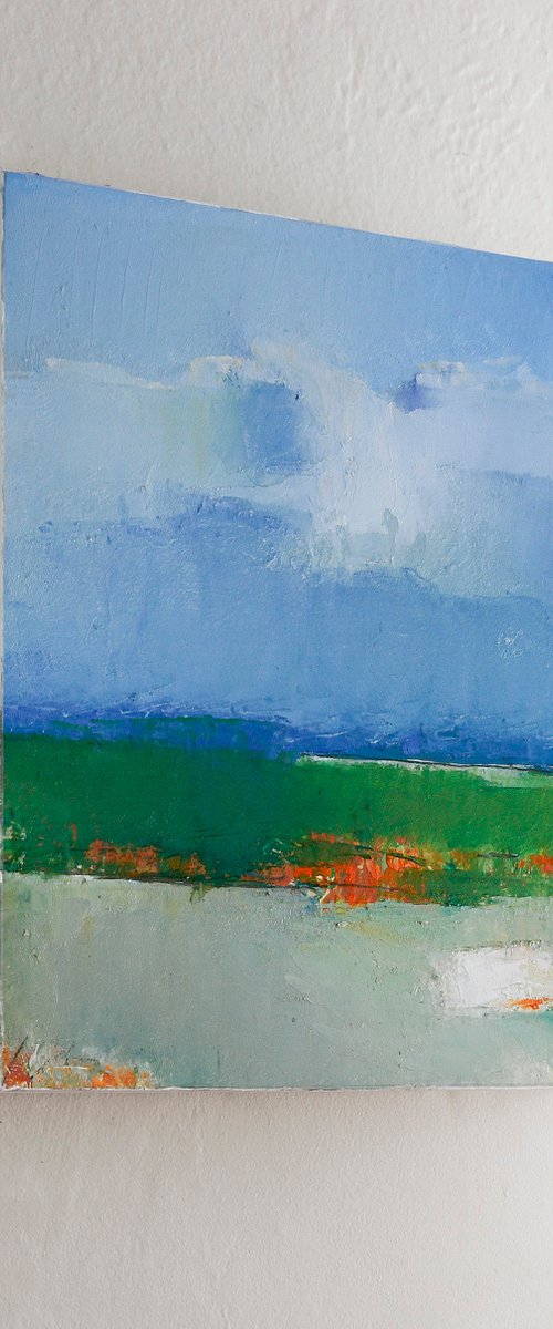 Landscape 8x8x2" 20x20x5cm 082418 Contemporary Art by Bo Kravchenko by Bo Kravchenko