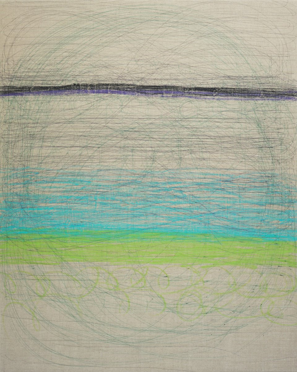 Geometric Abstract Painting By Simon Findlay, 47 X 59", Static 2, Original Artwork