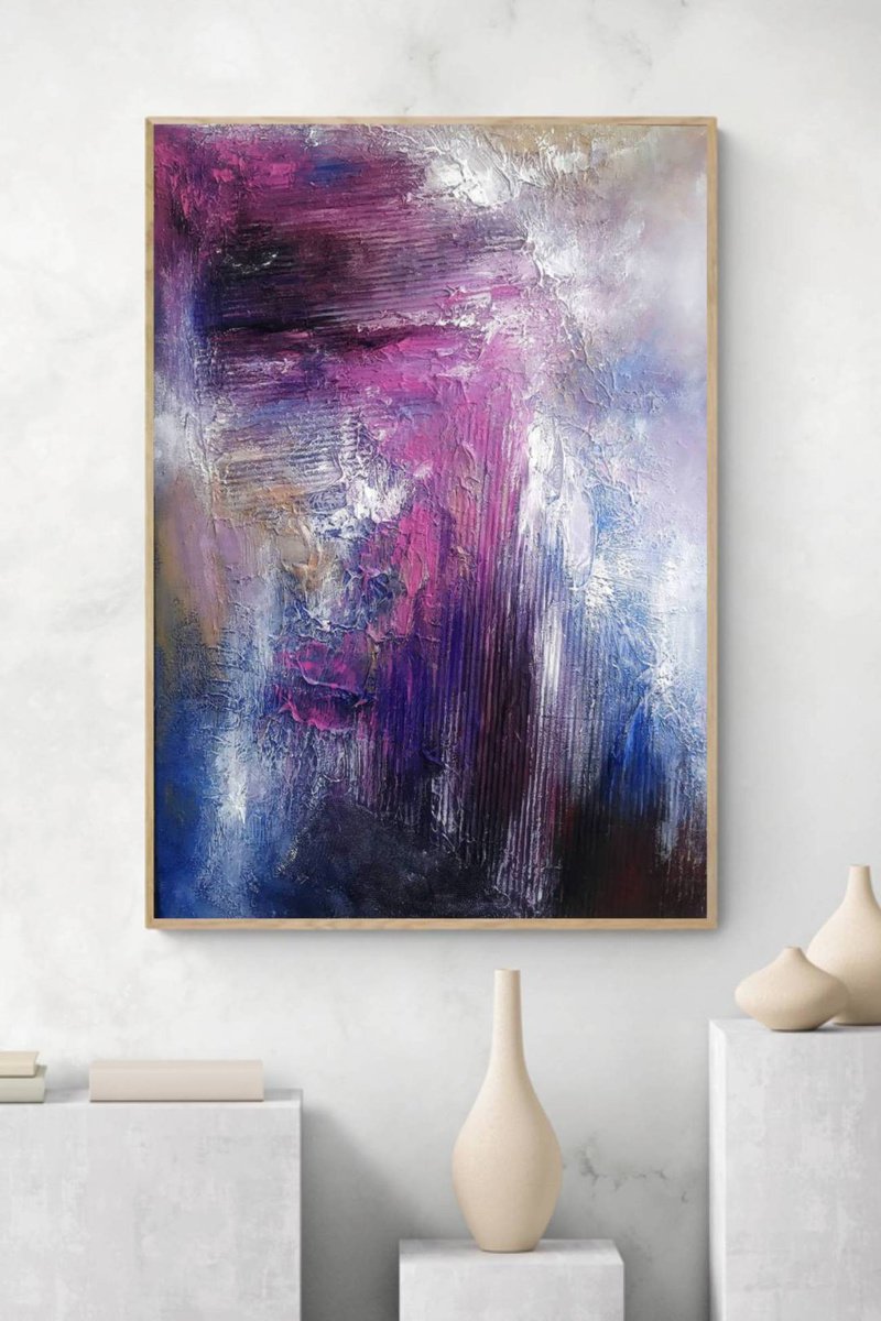 Purity, 70x100cm Abstract Textured Painting by Alexandra Petropoulou