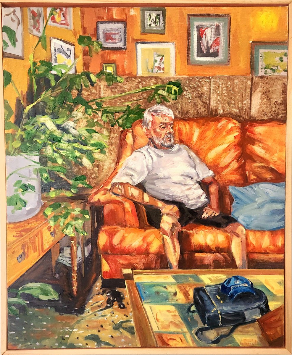 Expressive Portrait Oil Painting By Anahita Amouzegar, 17 X 21, Autumn Reverie, Original Artwork