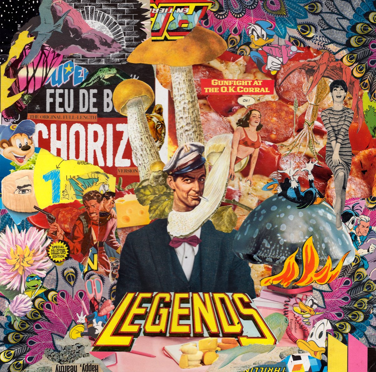 Portrait Collage By Jon Garbet, 13 X 13, Brainwashed, Original Artwork