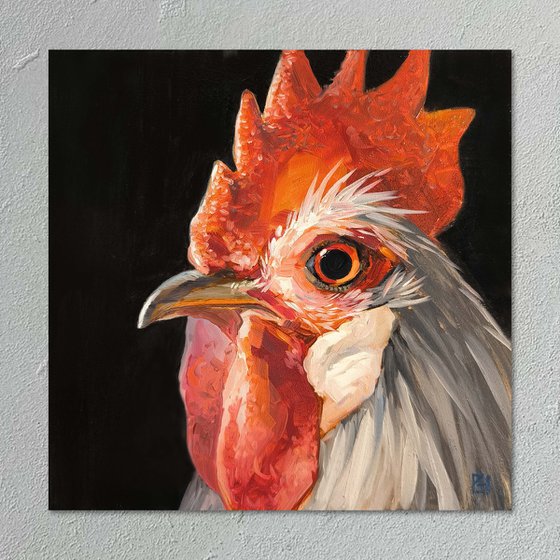 Rooster in profile