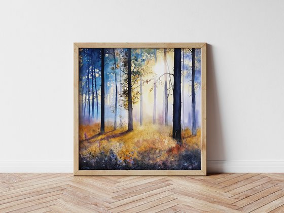 In the forest, 55x55 cm