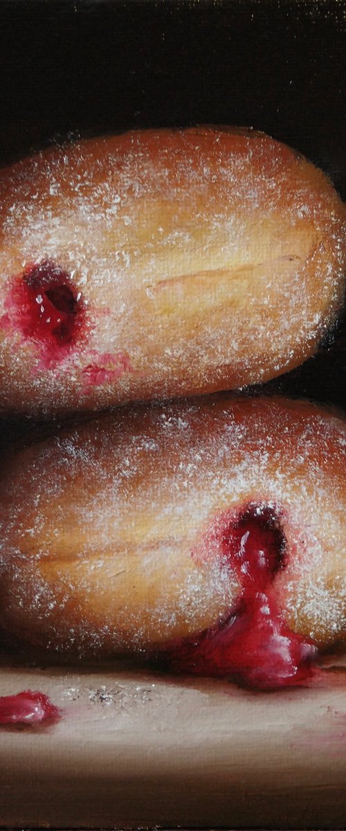 Double Donuts still life by Jane Palmer Art