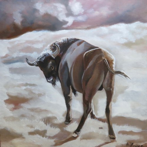 Bison fâché by Anne Zamo