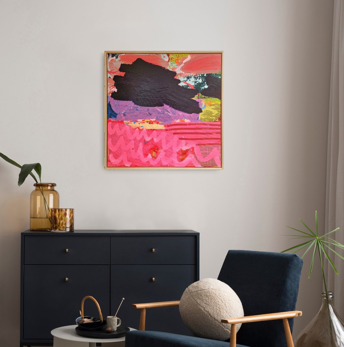 Abstract Acrylic Painting By Jessie Woodward, 37 X 37, #813, Original Artwork