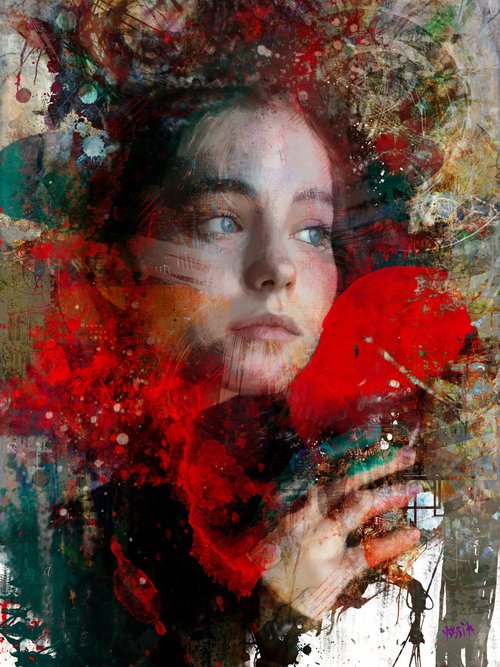 Angel in red 2 by Yossi Kotler