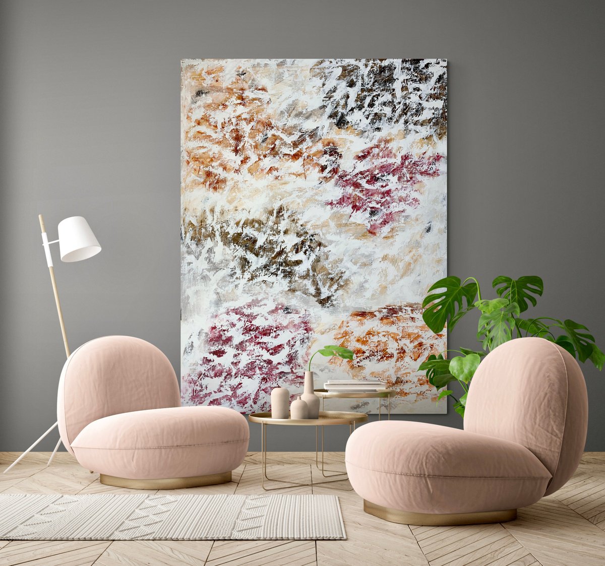 Abstract Acrylic Painting By Anita Kaufmann, 59 X 79, Terra Mystica No. 5722 Xxl, Original Artwork