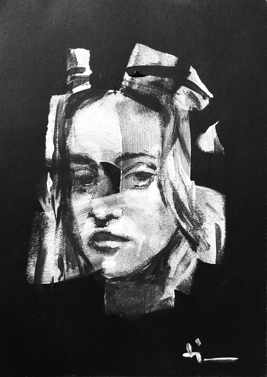 Black And White Study By Dominique Deve, 8 X 11, Artwork For Sale On Artfinder