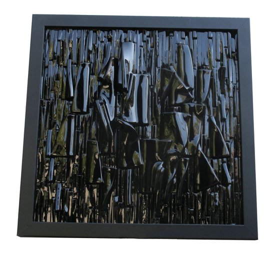 Night Wind II - Glass relief panel - original work