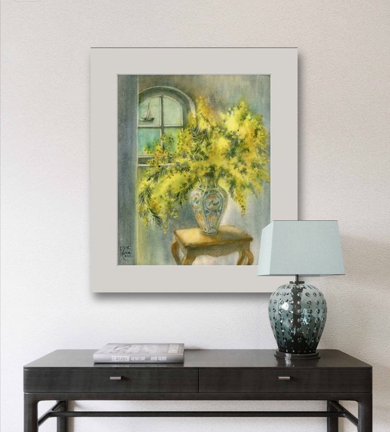 Still life with mimosa