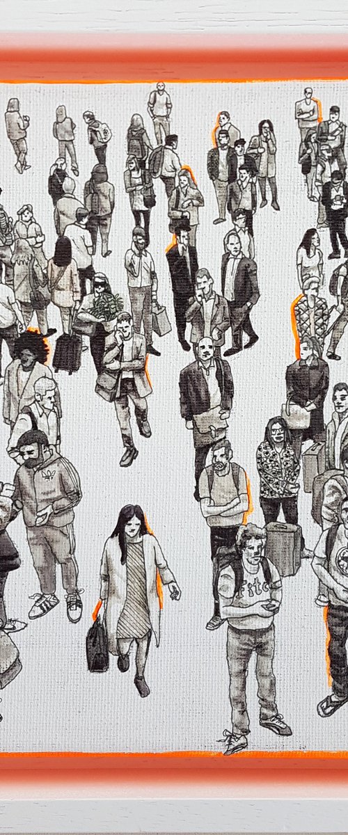 People Commuting Orange Neon by Arturo Garcia de las Heras (Agheras73)