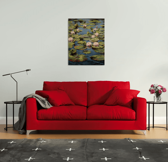 "Dance of petals on the water"