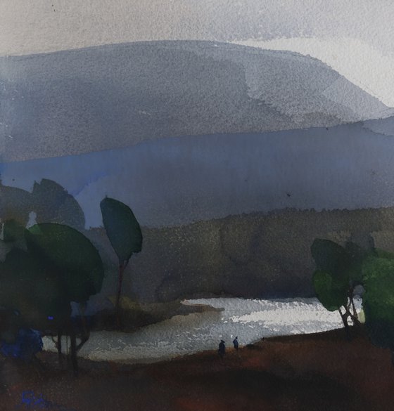 Lake sliver by evening light 1