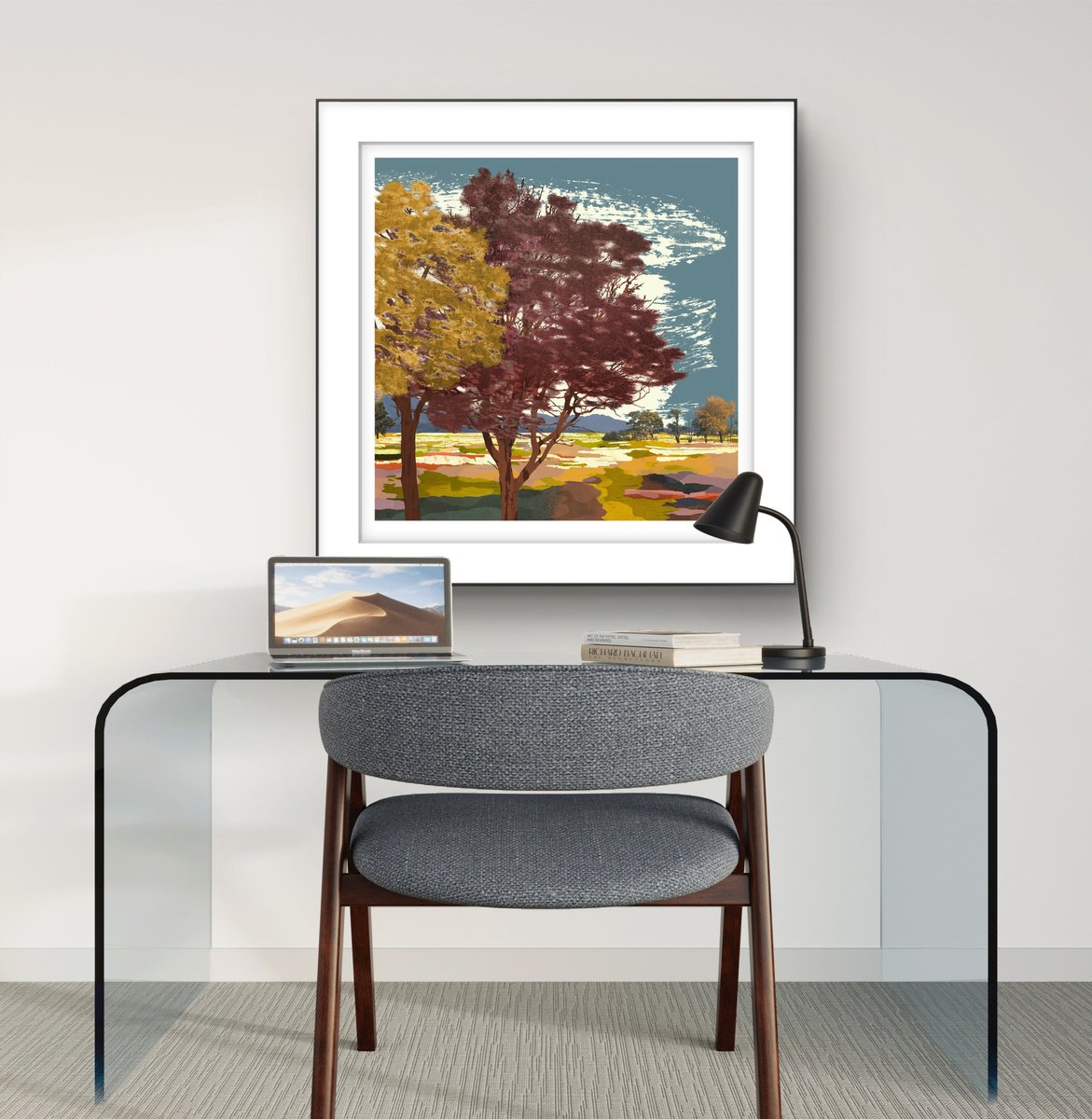 Impressionistic Landscape Photograph By Claire Gill, 24 X 24, Shadow Trees, Original Artwork