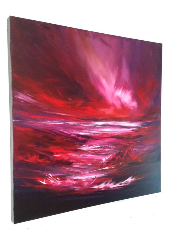 Energy - Red Large, Square, Painting, STUNNING, WARM