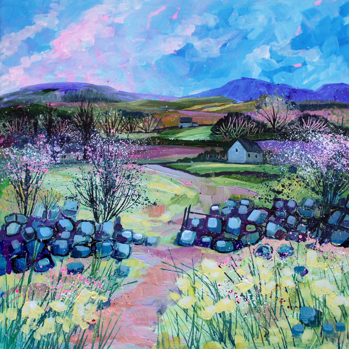 Two Barns In The Yorkshire Dales By Julia Rigby, 21 X 21, Artwork For Sale On Artfinder