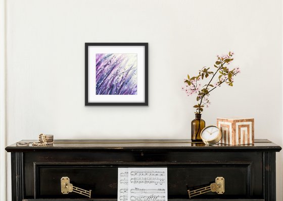 Lavender storm. Original watercolor artwork.