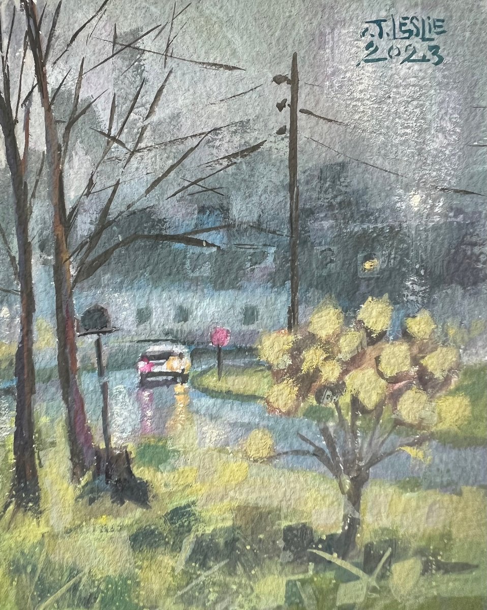 Impressionistic Painting , Foggy Day At Jim