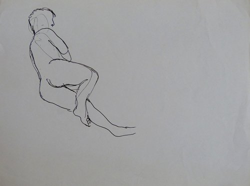 The minimalist nude, life sketch 24x32 cm by Frederic Belaubre