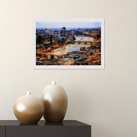 London Views. Aerial View Of Central London  Limited Edition 2/50 15x10 inch Photographic Print
