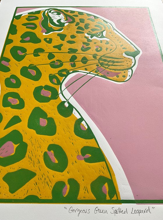 Gorgeous Green Spotted Leopard